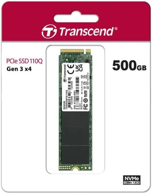 Transcend 500GB 110Q PCIe SSD M.2 2280 NVMe PCIe Gen3x4 Internal Hard Drive (Brand New)