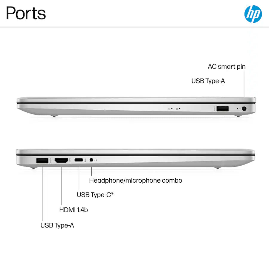 HP 17-CP2025DX Laptop AMD Ryzen 5 7520U 8GB DDR5 Onboard 512GB NVMe 17.3-inch FHD (New)