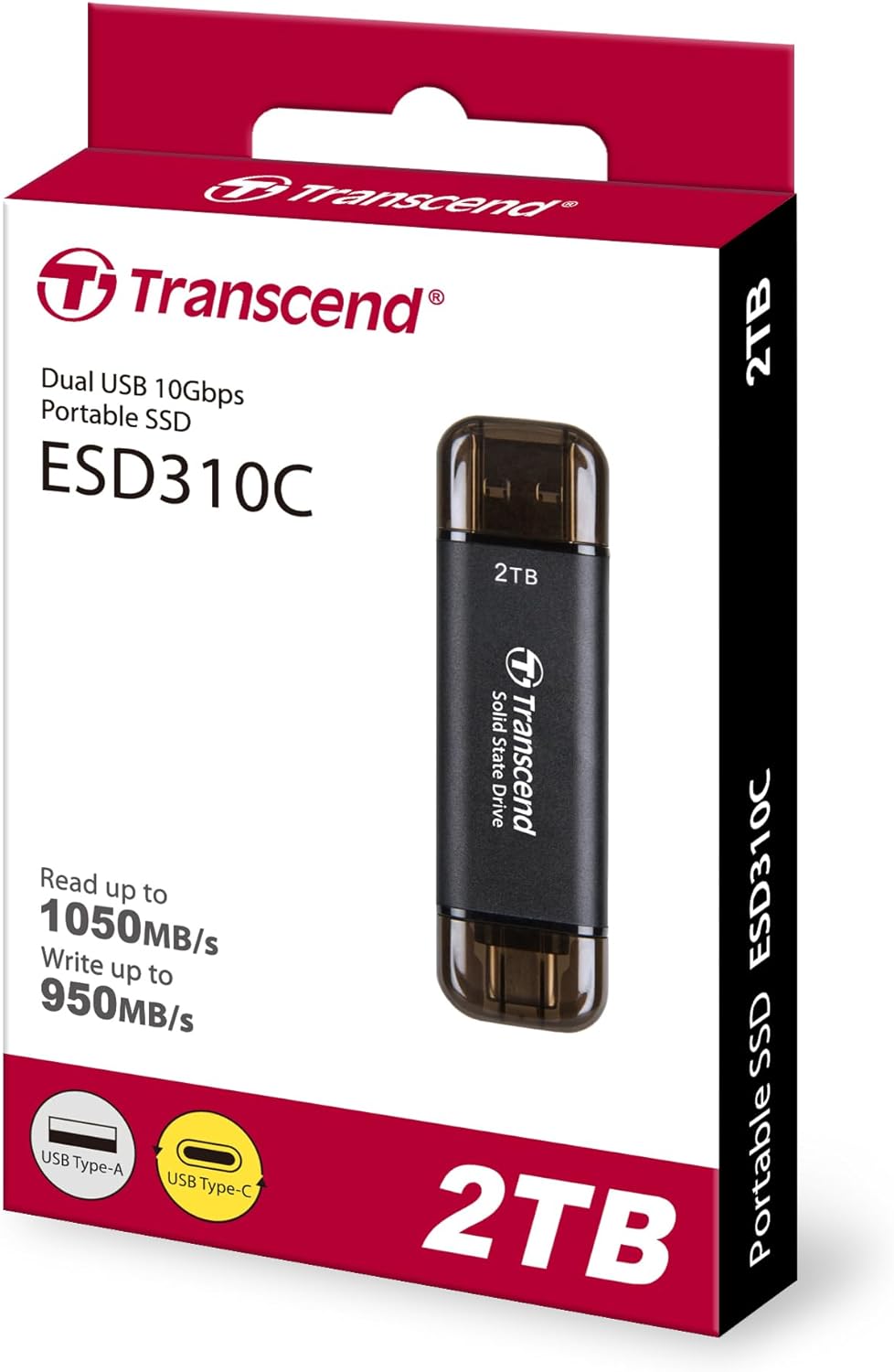 Transcend 2TB USB 10Gbps with Type-C and Type-A Portable SSD External Hard Drive (Brand New)