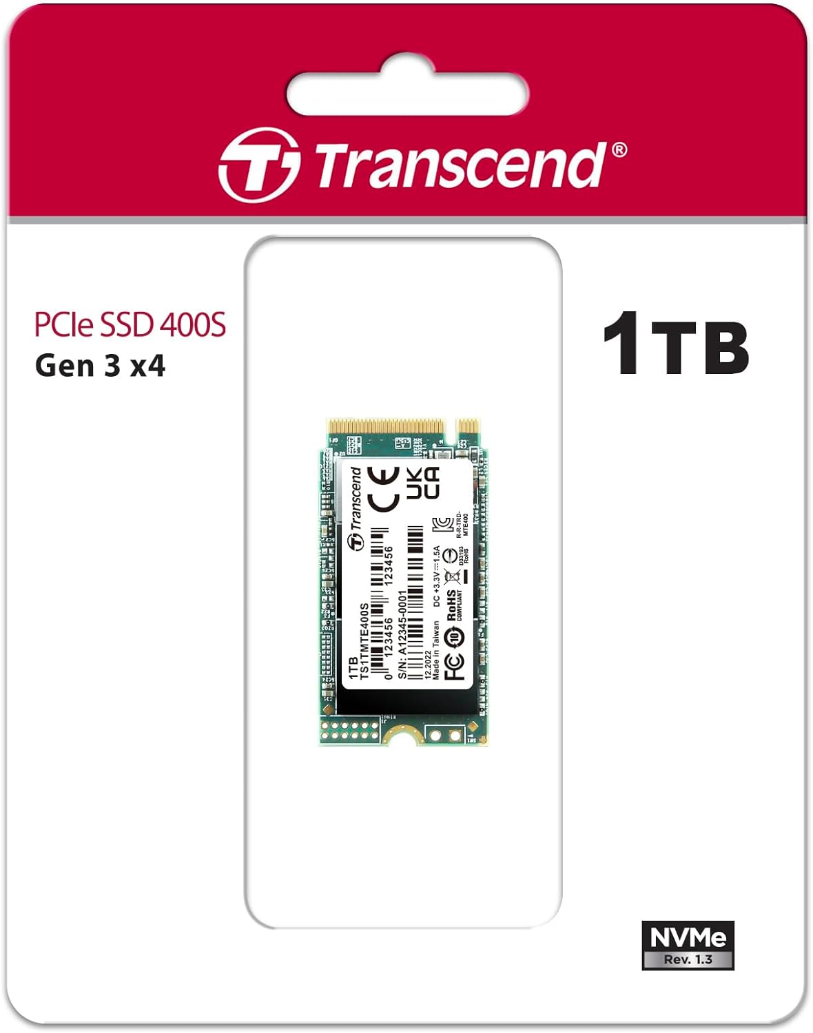 Transcend Short SSD 400S 1TB M.2 2242 PCIe NVMe Gen3x4 Internal Hard Drive (Brand New)
