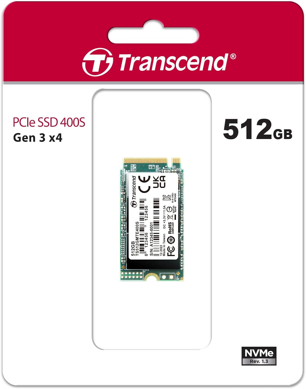 Transcend Short SSD 400S 512GB M.2 2242 PCIe NVMe Gen3x4 Internal Hard Drive (Brand New)