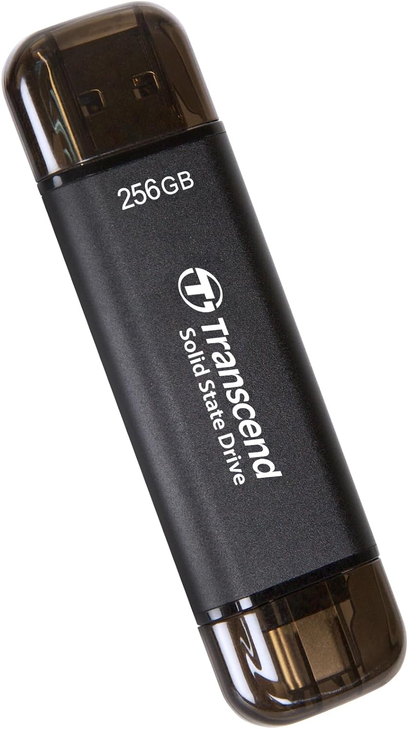 Transcend 256GB USB 10Gbps with Type-C and Type-A Portable SSD External Hard Drive (Brand New)
