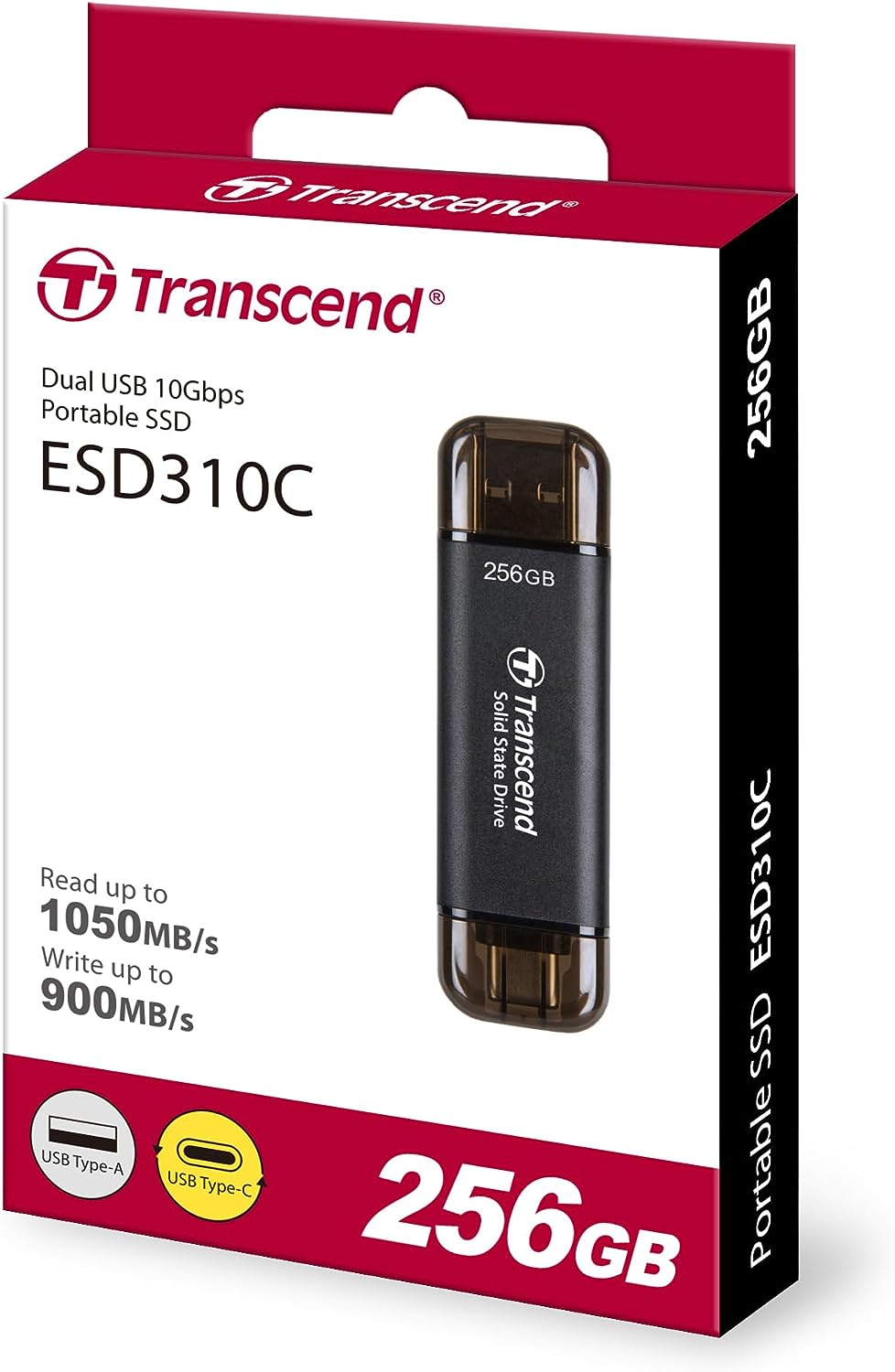 Transcend 256GB USB 10Gbps with Type-C and Type-A  Portable SSD External Hard Drive (Brand New)
