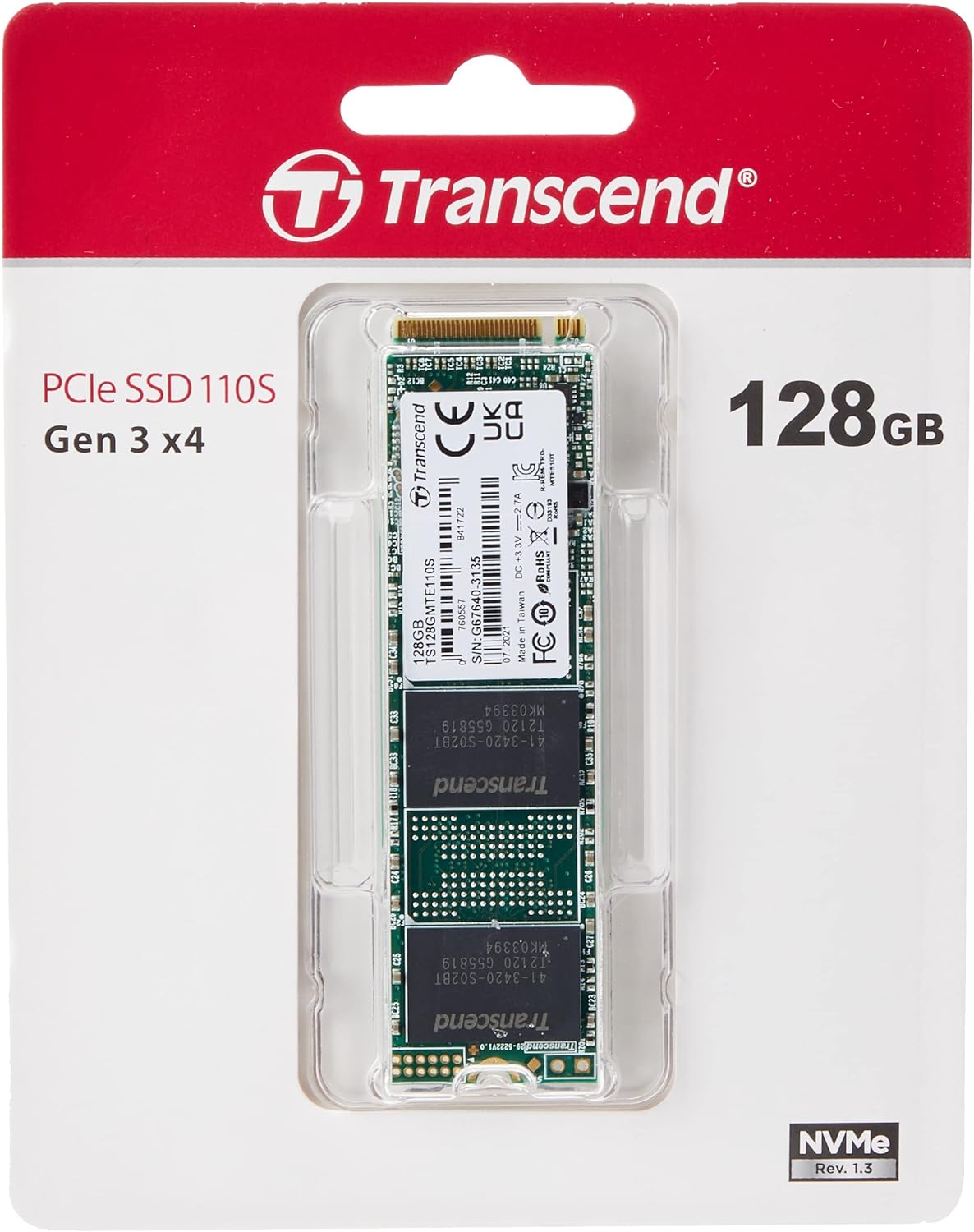 Transcend 128GB SSD M.2 2280 PCIe NVMe MTE110S Internal Hard Drive (Brand New)