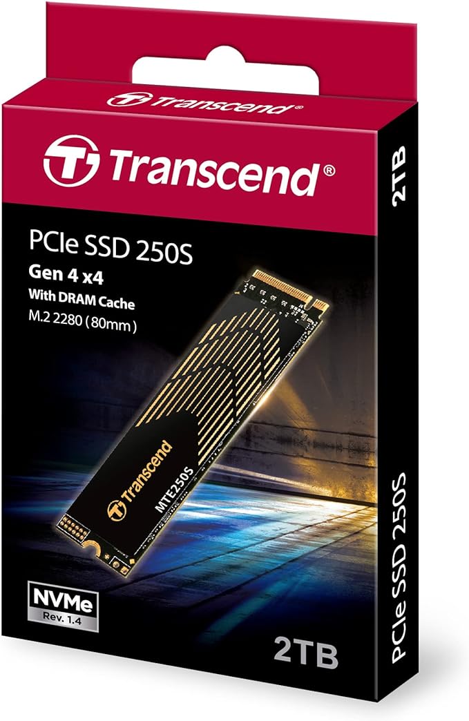Transcend 2TB MTE250S NVMe Gen4 PCIe M.2 2280 with Graphene Heatsink Up to 7,200MB/s Gaming SSD Internal Hard Drive (Brand New)