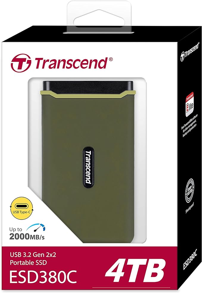 Transcend 4TB USB 3.2 Gen 2x2 USB Type-C ESD380C Portable Rugged SSD External Hard Drive (Brand New)