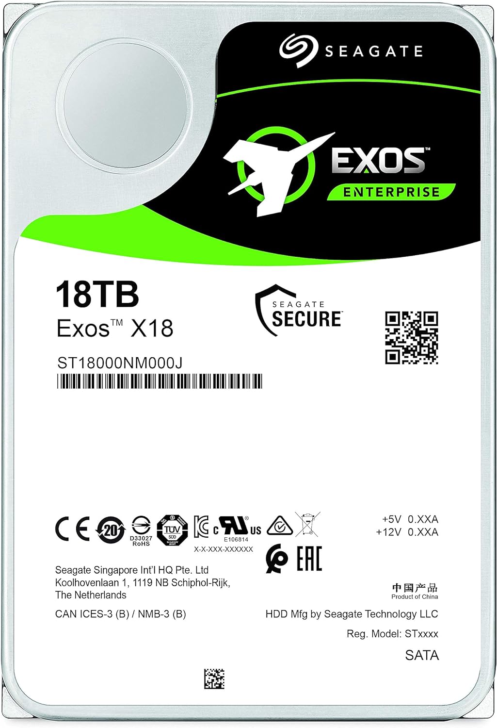 Seagate EXOS X18 18TB SATA Enterprise 6Gb/s 7200 rpm 256MB 3.5-inch Internal Hard Drive (Brand New)