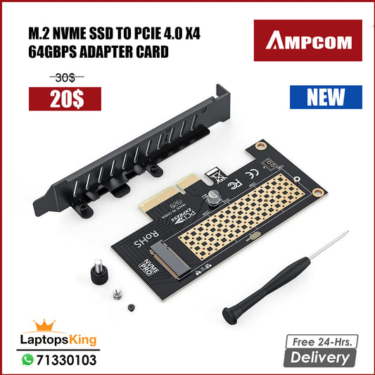 Ampcom M.2 Nvme Ssd To Pcie 4.0 X4 64gbps Adapter Card (New)