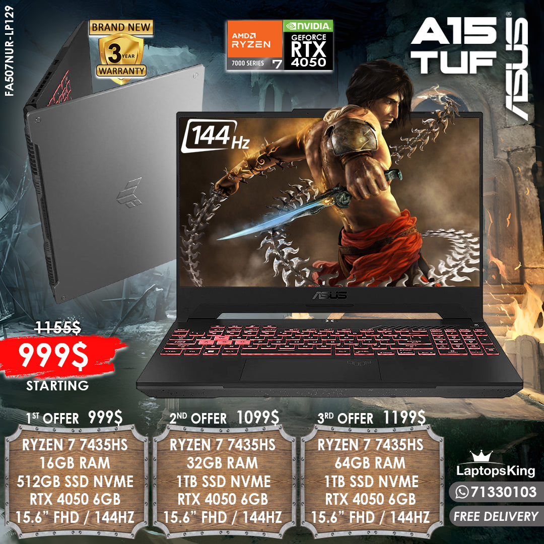 Asus Tuf A15 FA507NUR-LP129 Ryzen 7435hs Rtx 4050 144hz