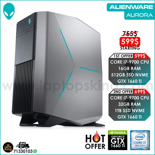 Alienware Aurora Core i7-9700 Gtx 1660 Ti - Silver - Gaming Desktop Offers (Open Box)