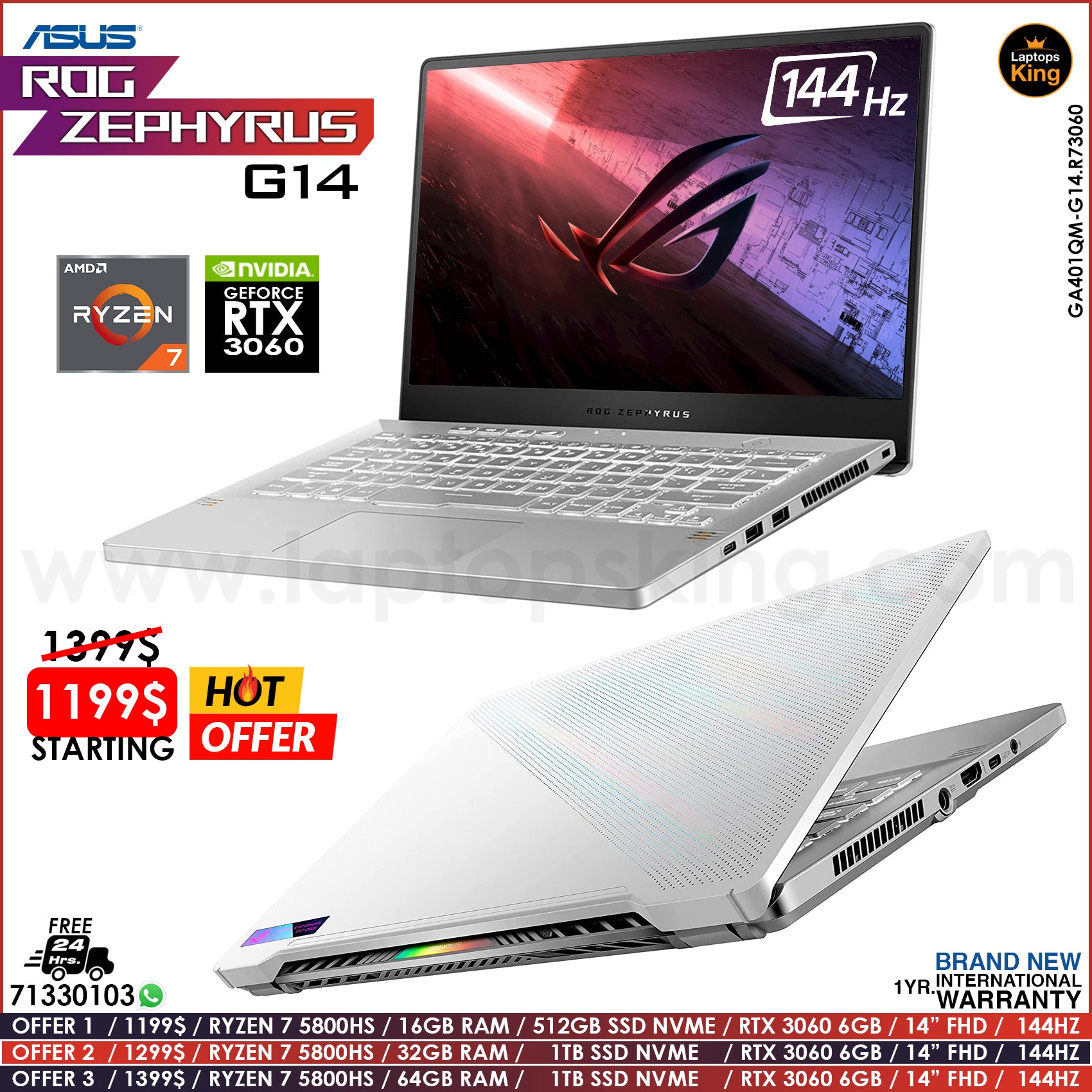 Asus Rog Zephyrus G14 Ryzen 5800hs Rtx 3060 - Main Image