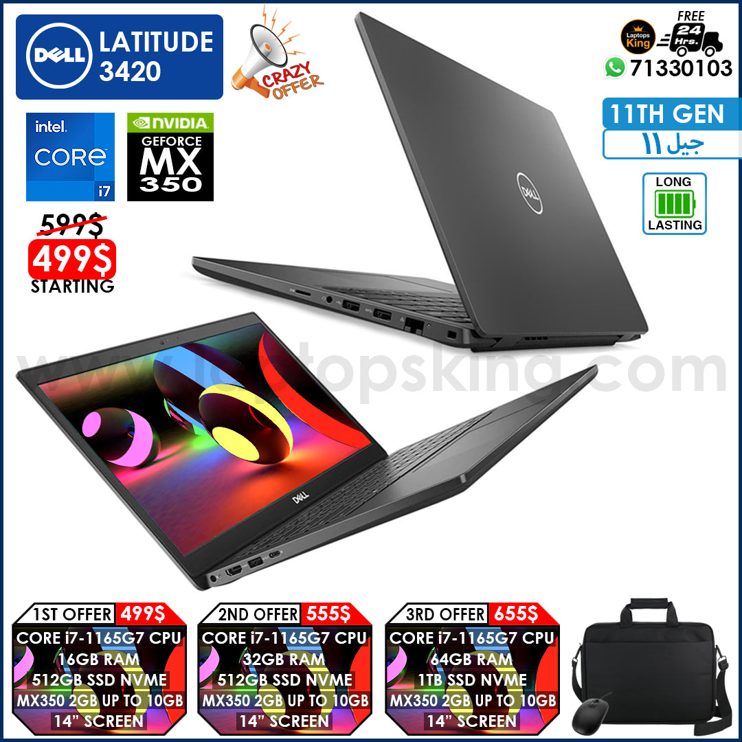 Dell Latitude 3420 Core i7-1165G7 Geforce MX350 Laptop Offers (New