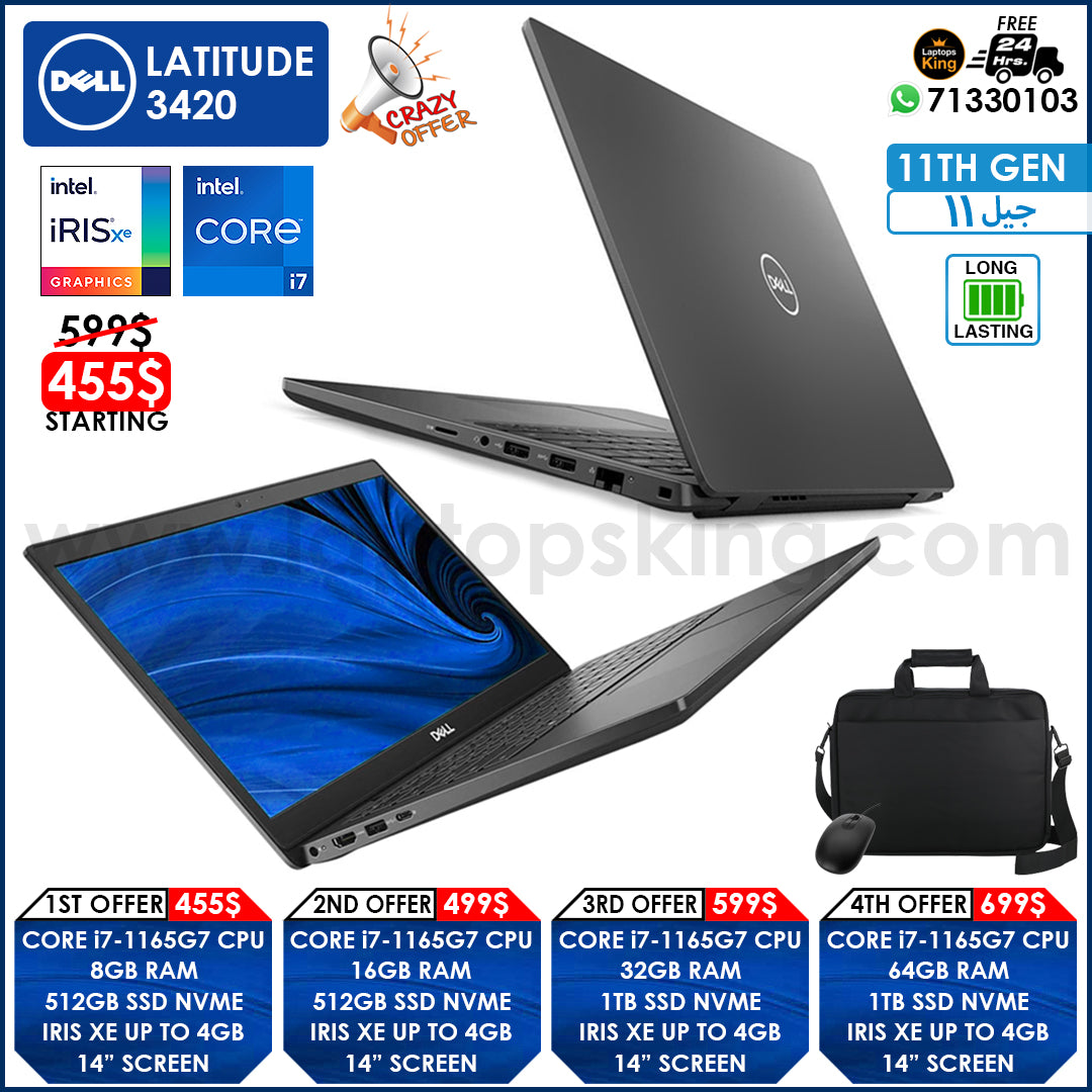 Dell Latitude 3420 Core i7-1165G7 VGA Iris Xe Laptop Offers (New