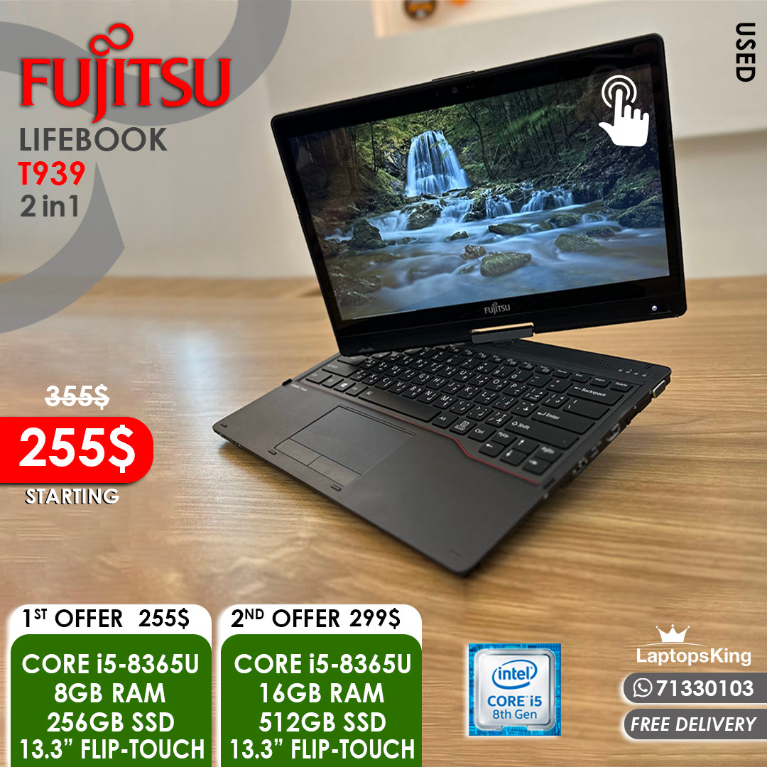 Fujitsu Lifebook T939 2in1 Core i5-8365u Flip-Touch Laptops