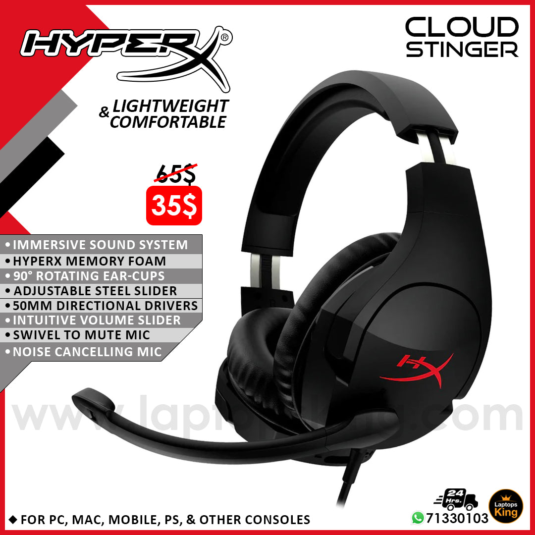 HyperX Cloud Stinger Gaming Headset (New Open Box) – Laptops King
