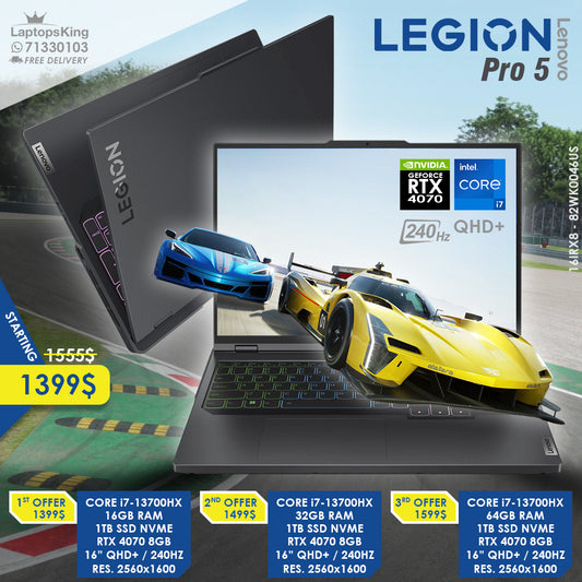 Lenovo Legion Pro 5 82WK0046US Core i7-13700hx Rtx 4070 240hz Qhd+ 16" Gaming Laptop Offers (New OB)