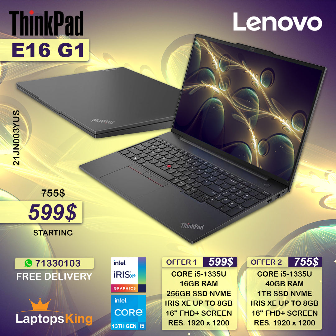 Lenovo Thinkpad E16 G1 Core i5-1335u Iris Xe 16