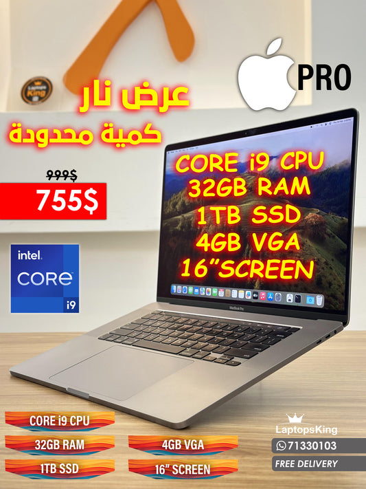 APPLE MACBOOK PRO CORE i9 4GB VGA 16” LAPTOP OFFER (USED VERY CLEAN)
