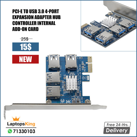 Pci-E To Usb 3.0 4-Port Expansion Adapter Hub Controller Internal Add-On Card (New)