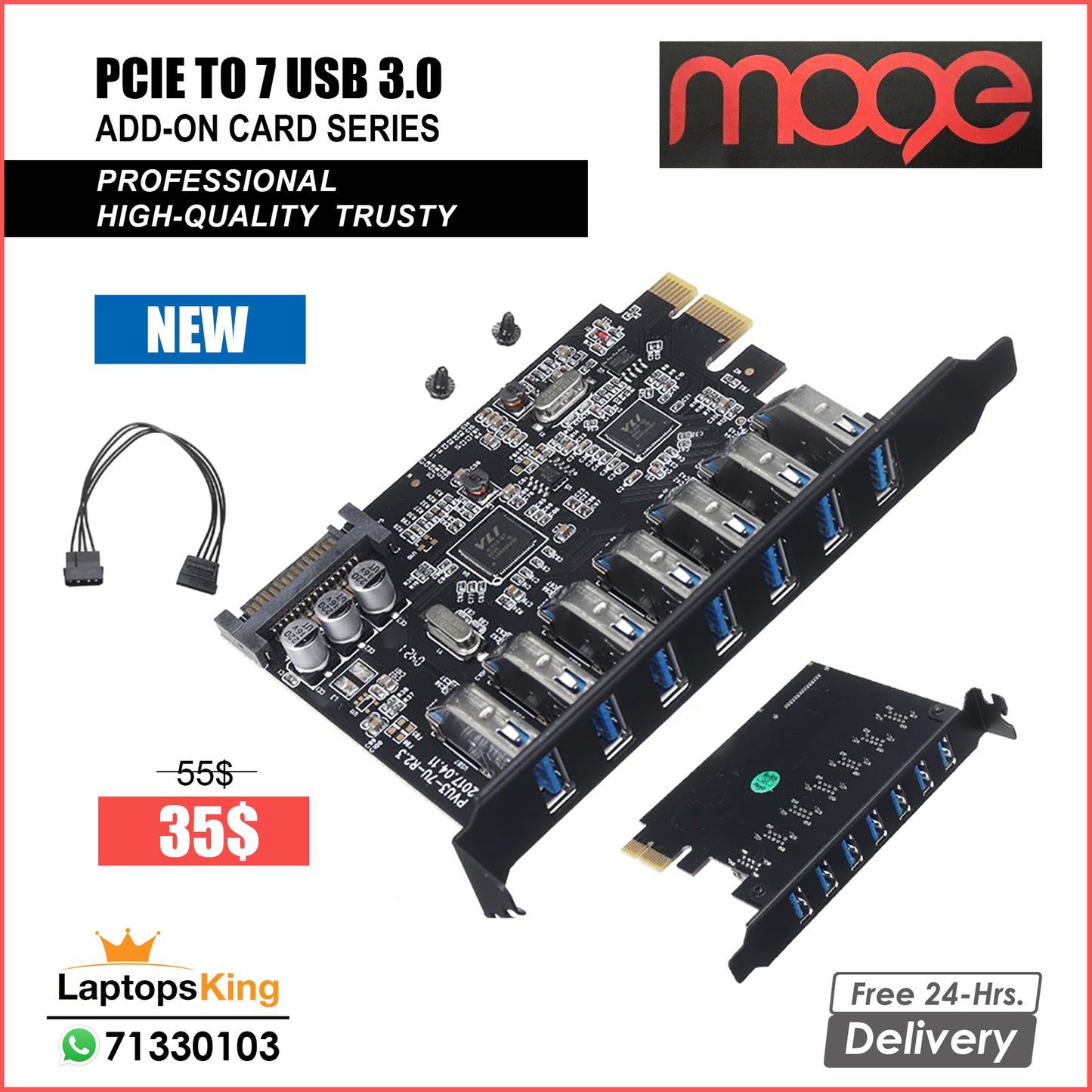 Moge Pcie To 7 Usb 3.0 Add-On Card Series (New)