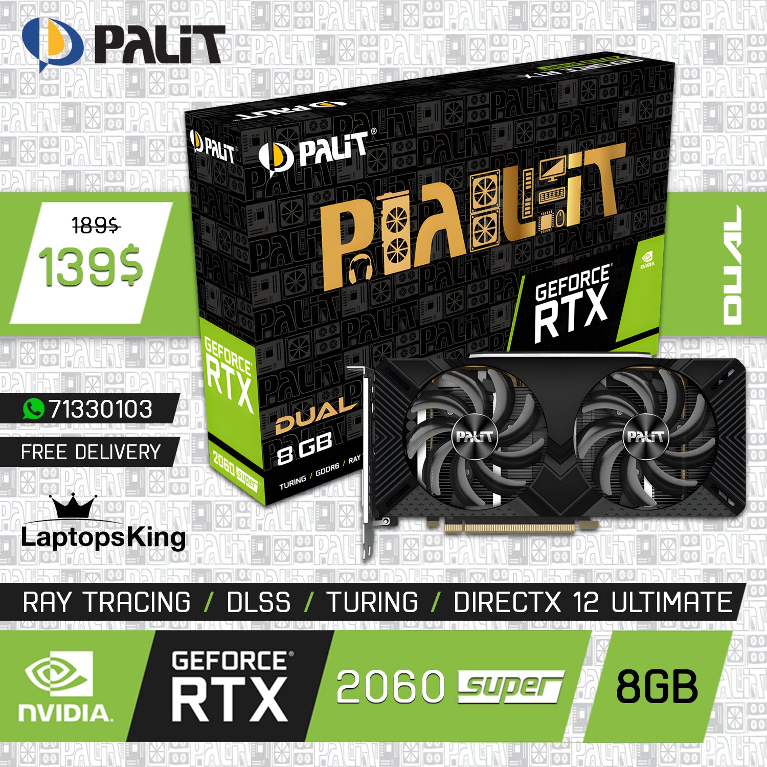 Vga Palit Rtx 2060 Super 8gb | Dual Design | Graphics Card (Open Box)