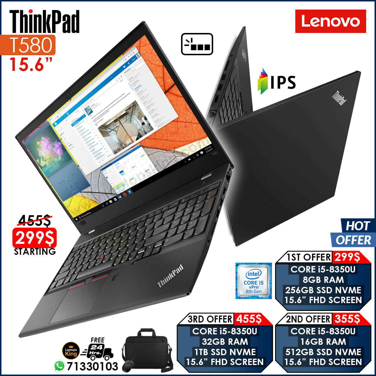 Lenovo ThinkPad T580 laptop 16GB Ram 512gb NVME i5 15'6 FHD laptop check  pics