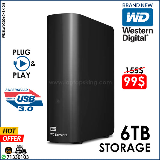 WD Elements 6TB USB 3.0 External Hard Disk (Brand New)