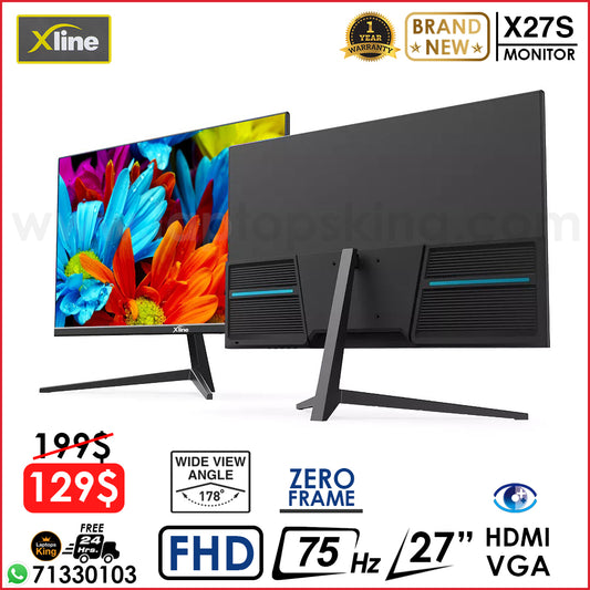Xline X27S 27" Fhd 75hz Zero Frame Led Low Blue Light Monitor (Brand New)