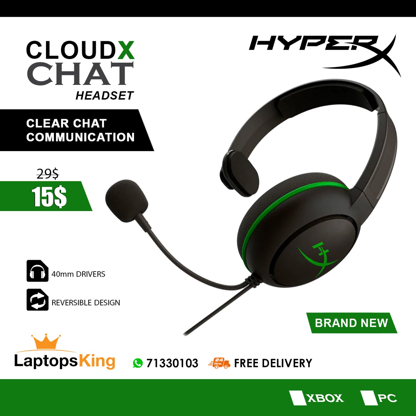 Hyperx Cloud X Chat Gaming Headset (Brand New)