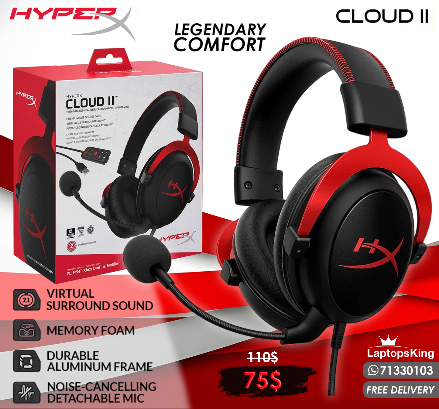 HYPERX CLOUD II Gaming Headset (New OB)