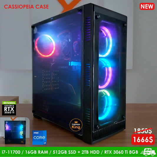 Abkoavcore Cassiopeia RGB Case i7-11700 RTX 3060 Ti Desktop Computer (New), Gaming PC, Graphic Design PC, Best Computer for gaming, Best Computer for graphic design, computer for sale Lebanon, computer for video editing in Lebanon