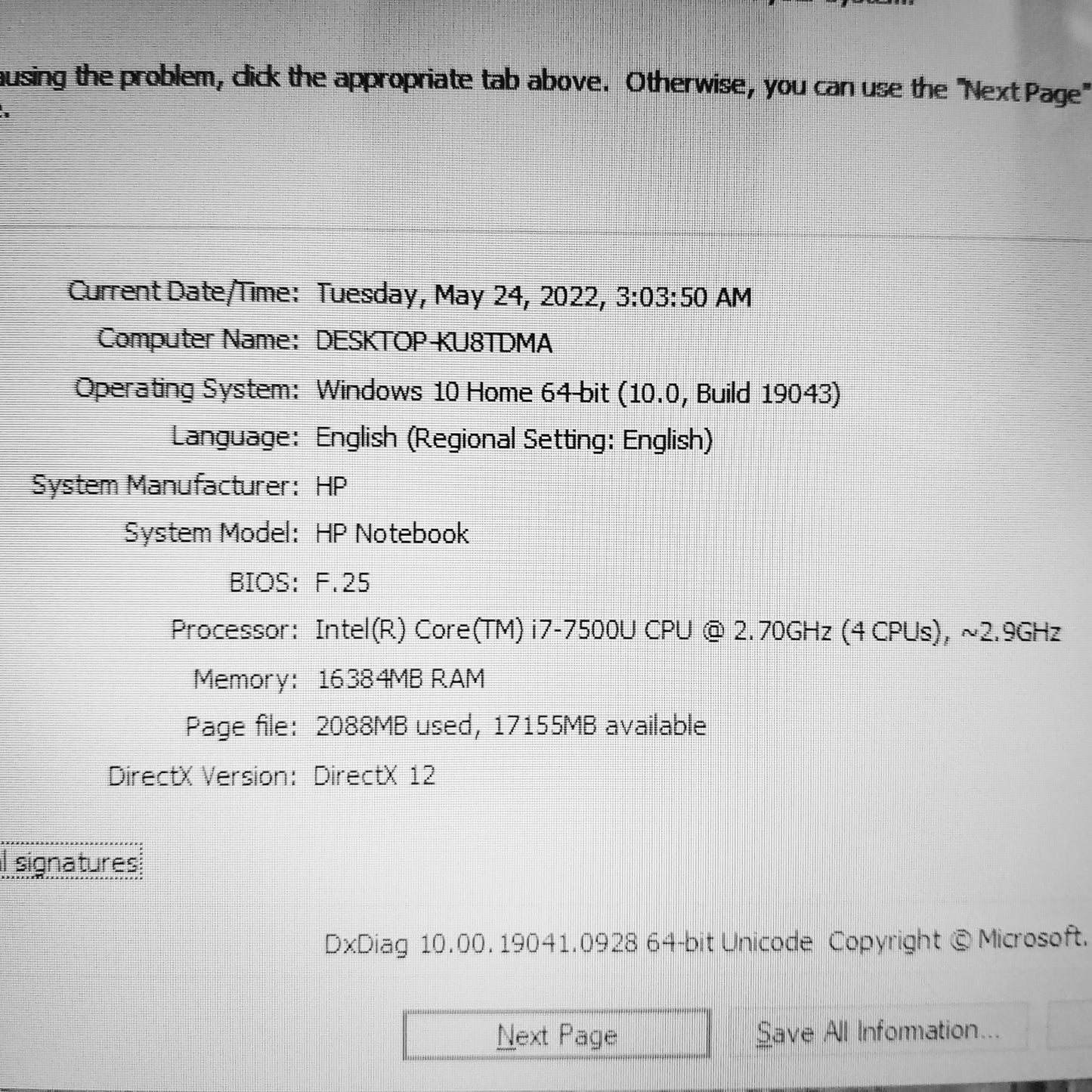 Hp 15" i7-7500U Vga R7 2gb Laptop (Used Very Clean)