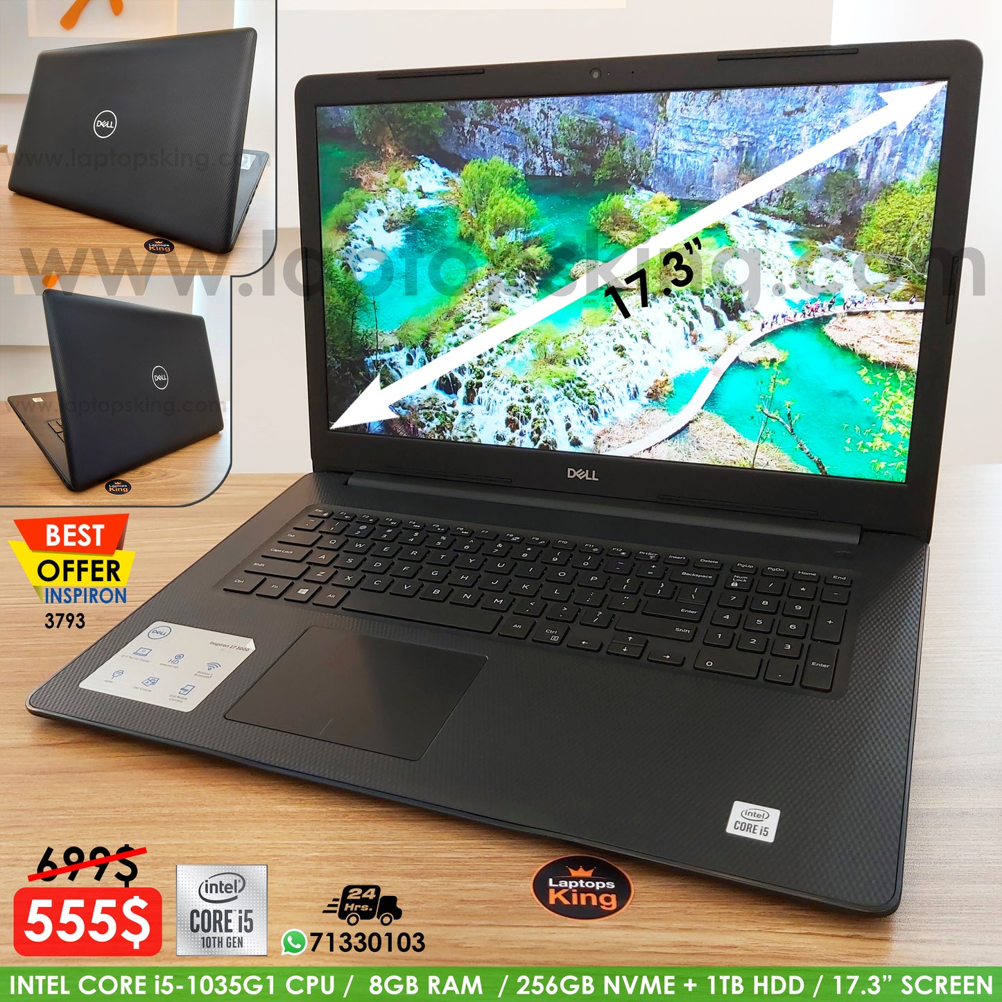 Dell Inspiron 3793 i5-1035G1 17.3" Laptop (Open Box) Gaming laptop, Graphic Design laptop, best laptop for gaming, best laptop for graphic design, computer for sale Lebanon, laptop for video editing in Lebanon, laptop for sale Lebanon, best graphic design laptop, best video editing laptop, best programming laptop, laptop for sale in Lebanon, laptops for sale in Lebanon, laptop for sale in Lebanon, buy computer Lebanon, buy laptop Lebanon.