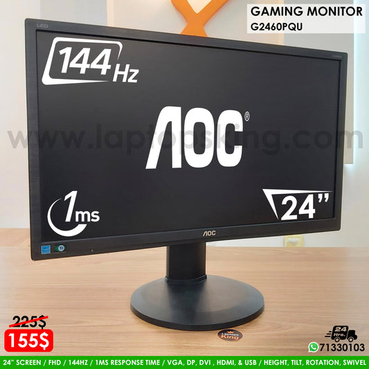 AOC G2460pqu 24" Fhd 144hz 1ms Gaming Monitor (Used Very Clean)