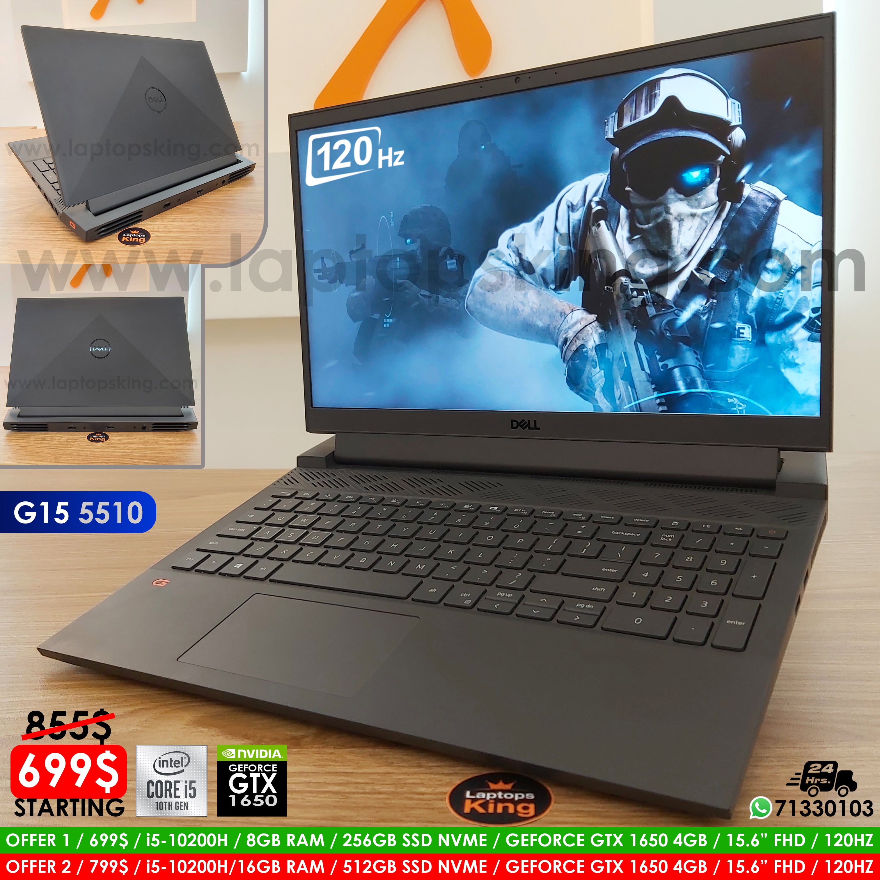 Dell G15 5510 Core i5-10200H GTX 1650 120Hz Gaming Laptop (Open