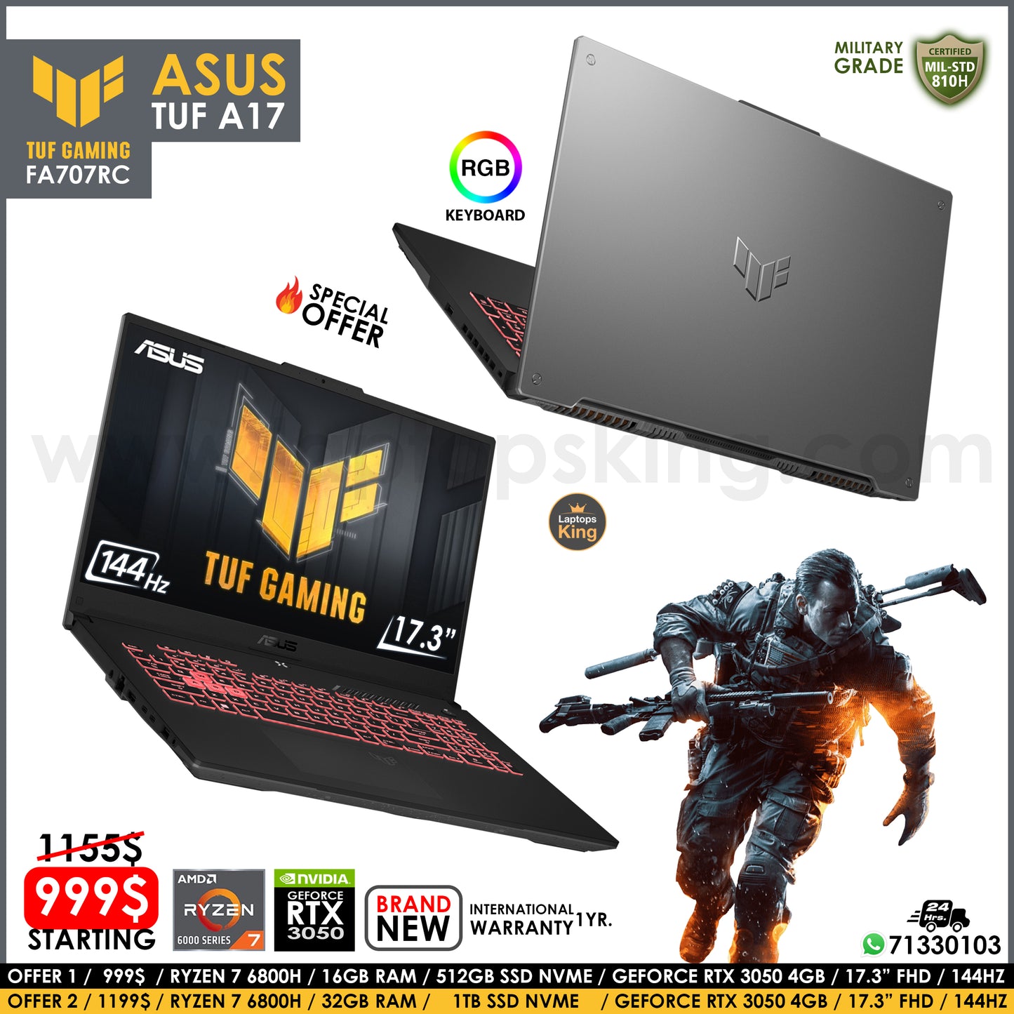 Asus Tuf A17 FA707RC Military Grade Ryzen 7 6800h Rtx 3050 144Hz 17.3" Gaming Laptop (Brand New), Gaming laptop, Graphic Design laptop, best laptop for gaming, Best laptop for graphic design, computer for sale Lebanon, laptop for video editing in Lebanon, laptop for sale Lebanon, Best graphic design laptop, Best video editing laptop, Best programming laptop, laptop for sale in Lebanon, laptops for sale in Lebanon, laptop for sale in Lebanon, buy computer Lebanon, buy laptop Lebanon.