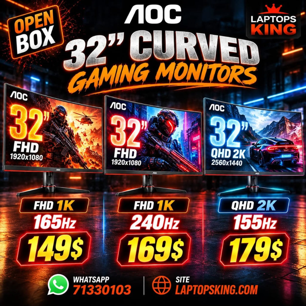 AOC 32 Curved Gaming Monitors FHD QHD 165Hz 240Hz 155Hz Display (Open Box)