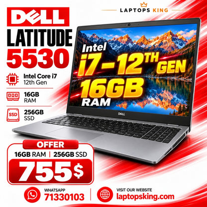 Dell Latitude 5530 Intel Core i7 12th Gen 16GB RAM 256GB SSD Laptop (New)