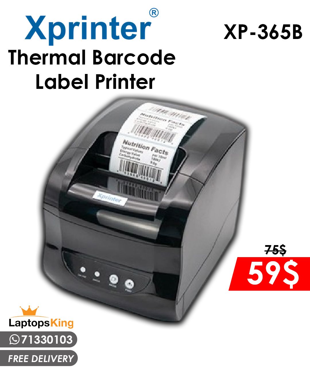 XPRINTER XP-365B THERMAL BARCODE LABEL PRINTER