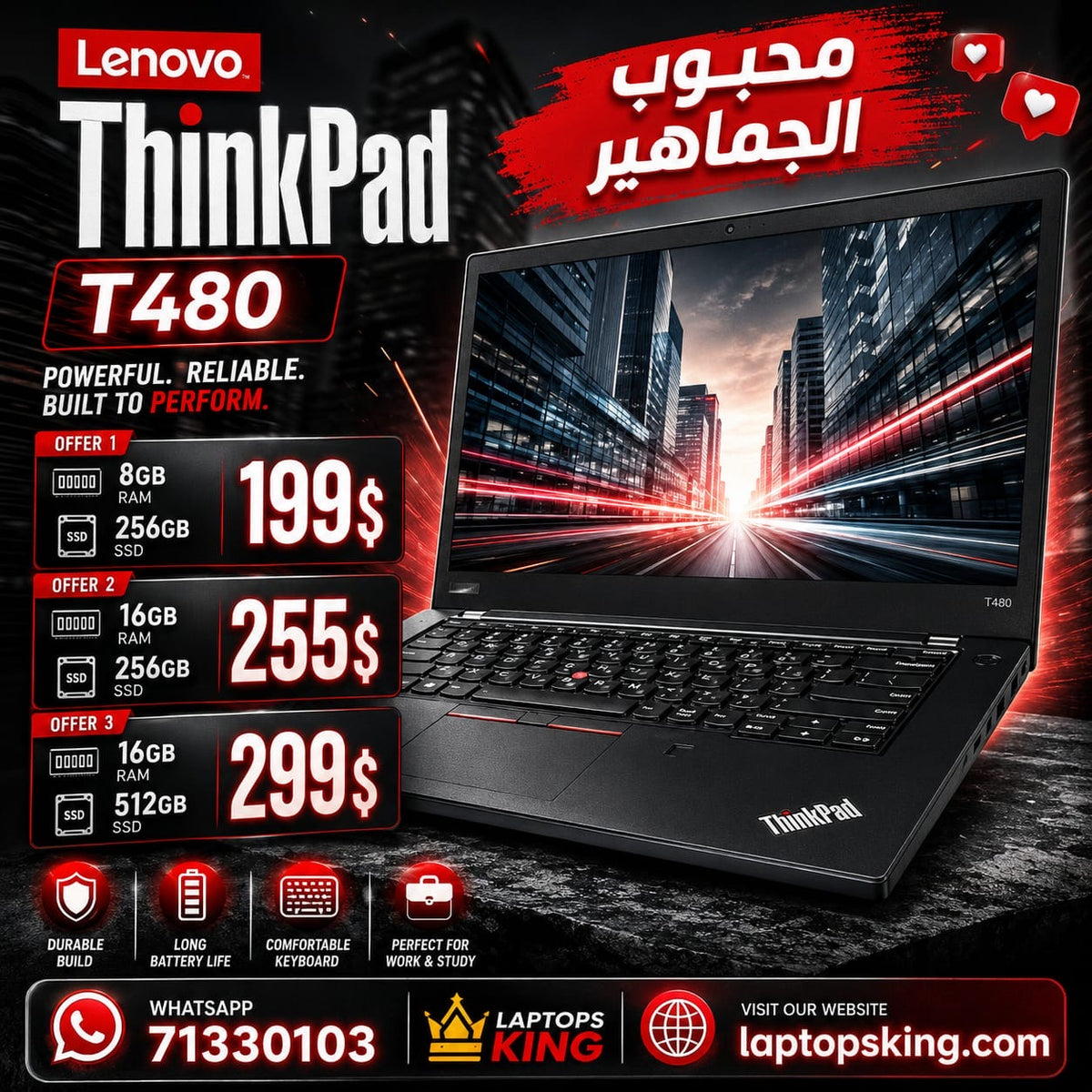 Lenovo ThinkPad T480 Core i5 8th Gen Business Laptop 14" (Used)