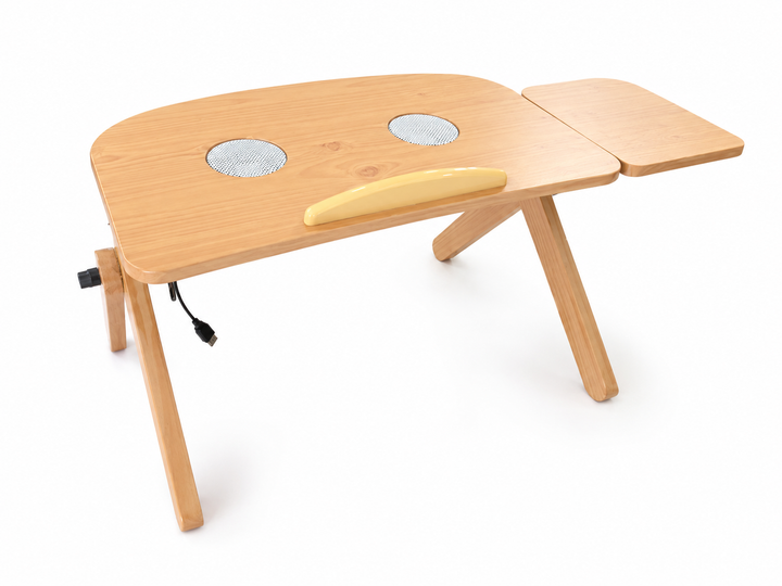 Wooden Laptop Table with 2 Cooling Fans