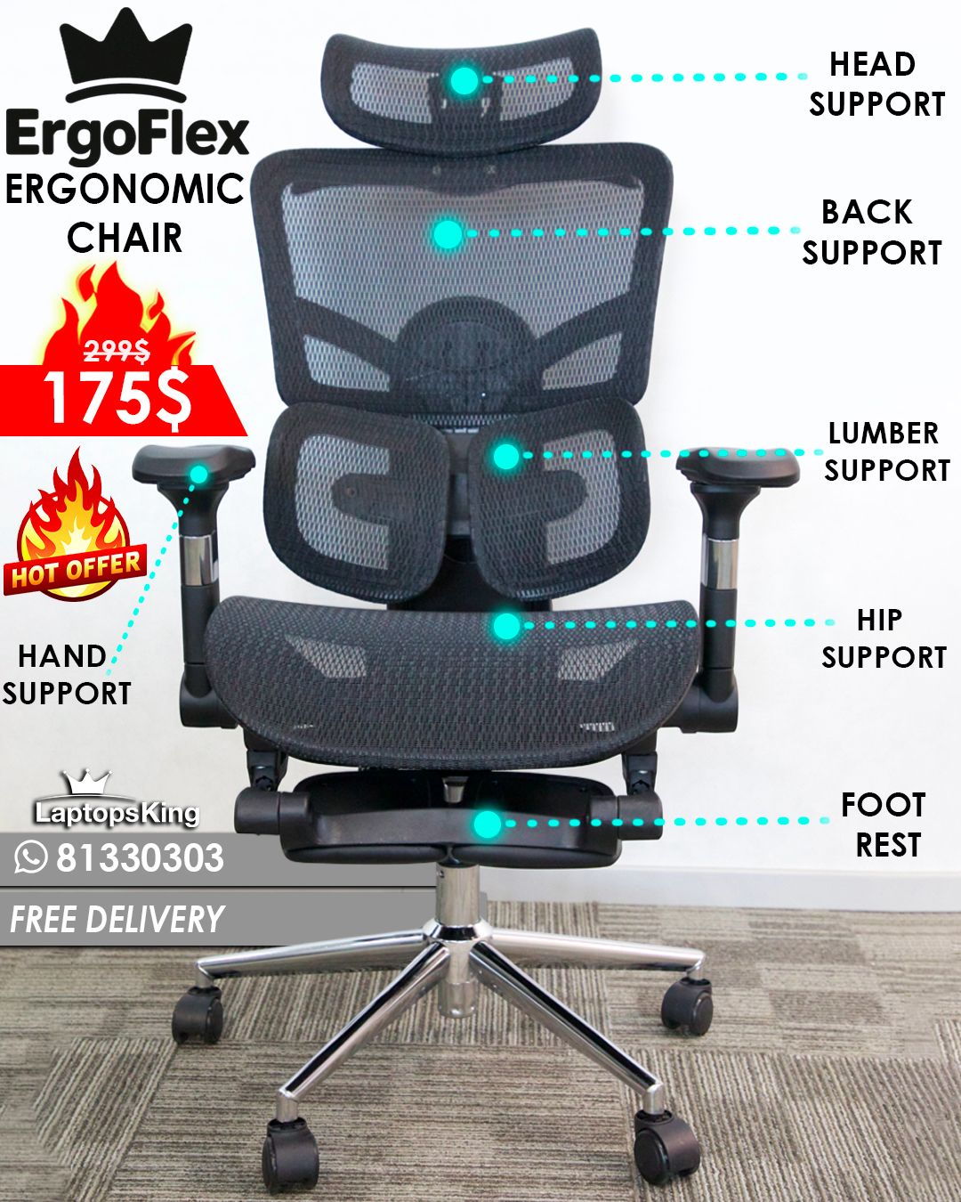 SIT | RELAX | CONQUER ERGOFLEX ERGONOMIC CHAIRS | PREMIUM QUALITY