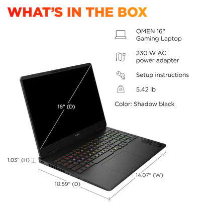 HP Omen 16-AP0053DX Gaming Laptop AMD Ryzen 9 8940HX 32GB DDR5 1TB NVMe 16-inch 2K RTX 5060 8GB 144Hz (New)