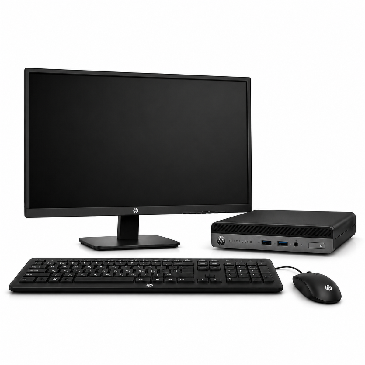 HP EliteDesk Mini Desktop PC Setup Intel Core i7 6th Gen 24" Full HD Monitor Keyboard & Mouse Bundle (New OB)