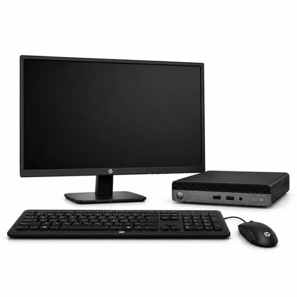 HP EliteDesk Mini Desktop PC Setup Intel Core i7 6th Gen 24" Full HD Monitor Keyboard & Mouse Bundle (New OB)