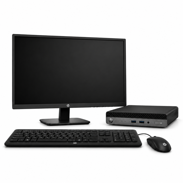 HP EliteDesk Mini Desktop PC Setup Intel Core i7 6th Gen 24" Full HD Monitor Keyboard & Mouse Bundle (New OB)