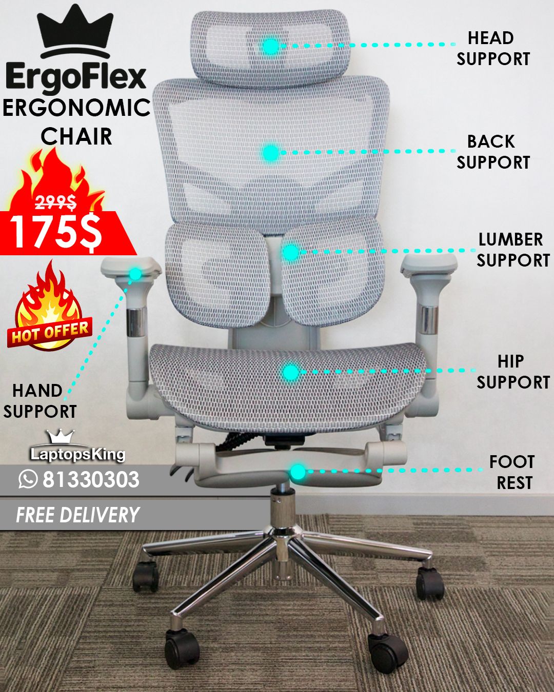 SIT | RELAX | CONQUER ERGOFLEX ERGONOMIC CHAIRS | PREMIUM QUALITY