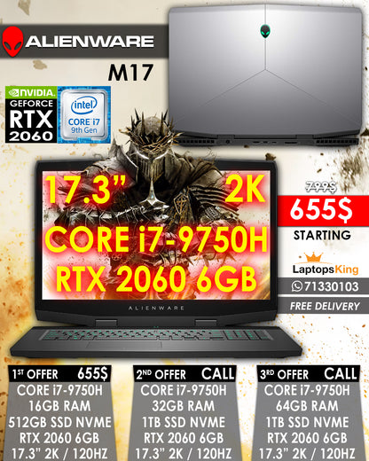Alienware M17 Intel Core i7-9750H 17.3" 2K 120Hz RTX 2060 Gaming Laptop (New OB)