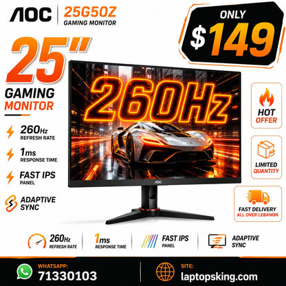 AOC 25G50Z Fast IPS 260Hz Gaming Monitor 25" (New)