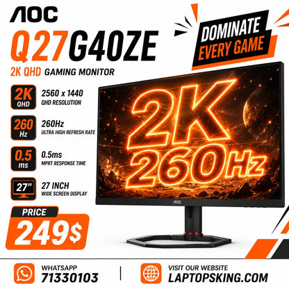 AOC Q27G40ZE QHD 2K 260Hz Gaming Monitor 27" (New)